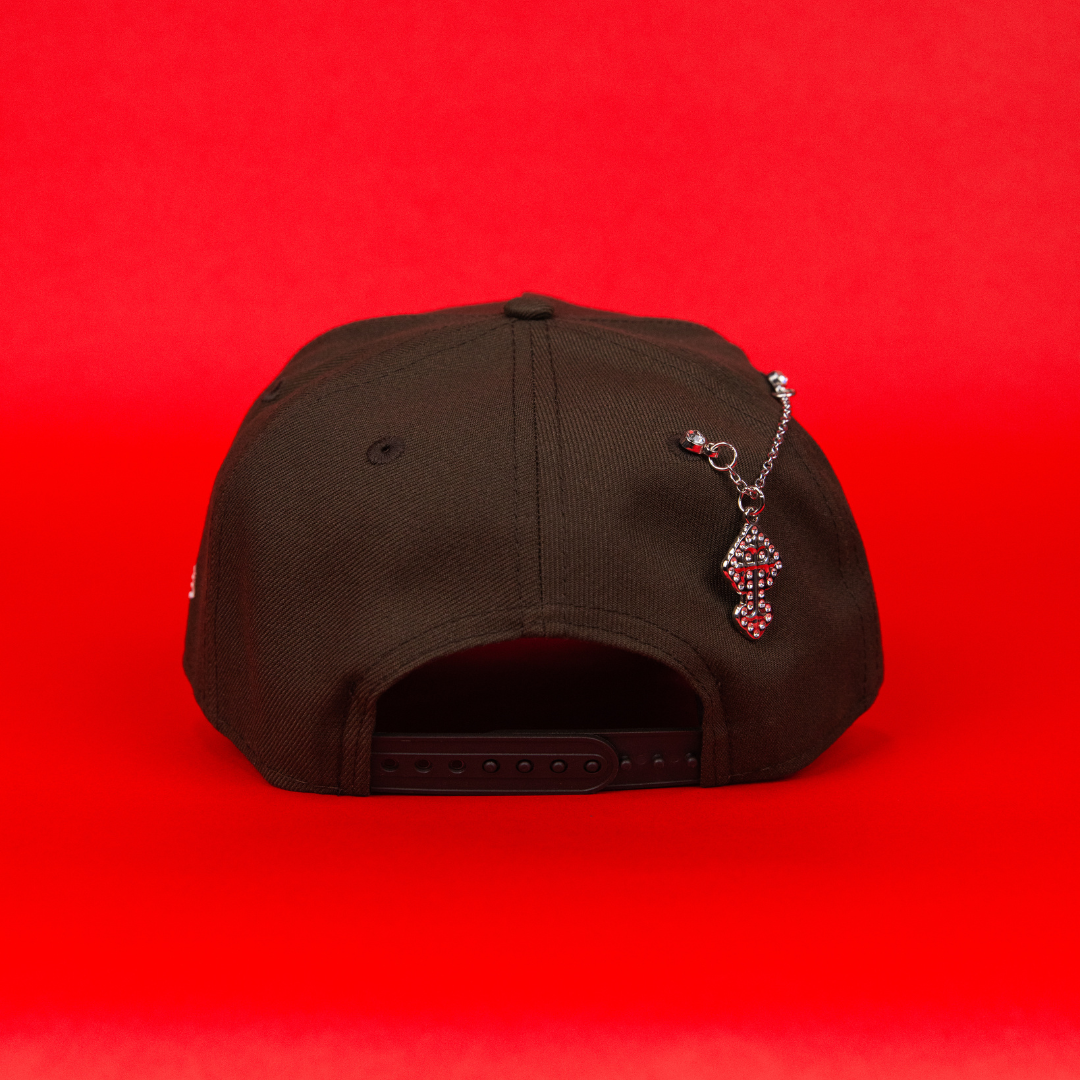 NEW ERA 9FIFTY A-FRAME BROWN UPSIDE DOWN LOS ANGELES DODGERS SNAPBACK W/ 40TH ANNIVERSARY SIDE PATCH
