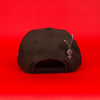 NEW ERA 9FIFTY A-FRAME BROWN UPSIDE DOWN LOS ANGELES DODGERS SNAPBACK W/ 40TH ANNIVERSARY SIDE PATCH