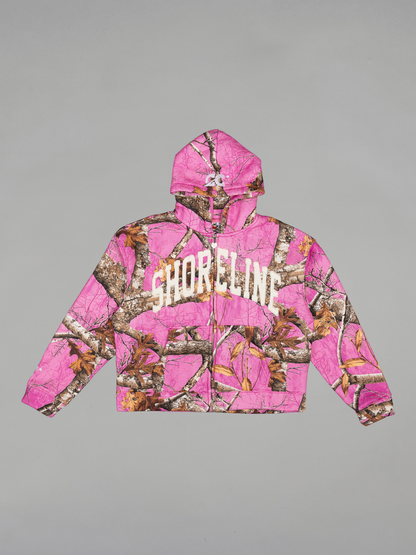CAP CITY X SHORELINE MAFIA PINK CAMO ZIP UP HOODIE - UNISEX