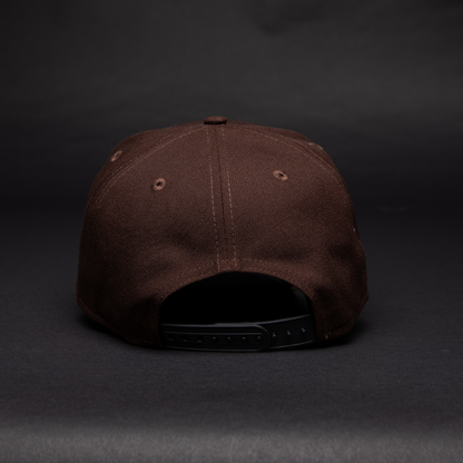 NEW ERA 9FIFTY A-FRAME DARK BROWN TORONTO BLUE JAYS SNAPBACK W/ 30TH ANNIVERSARY SIDE PATCH