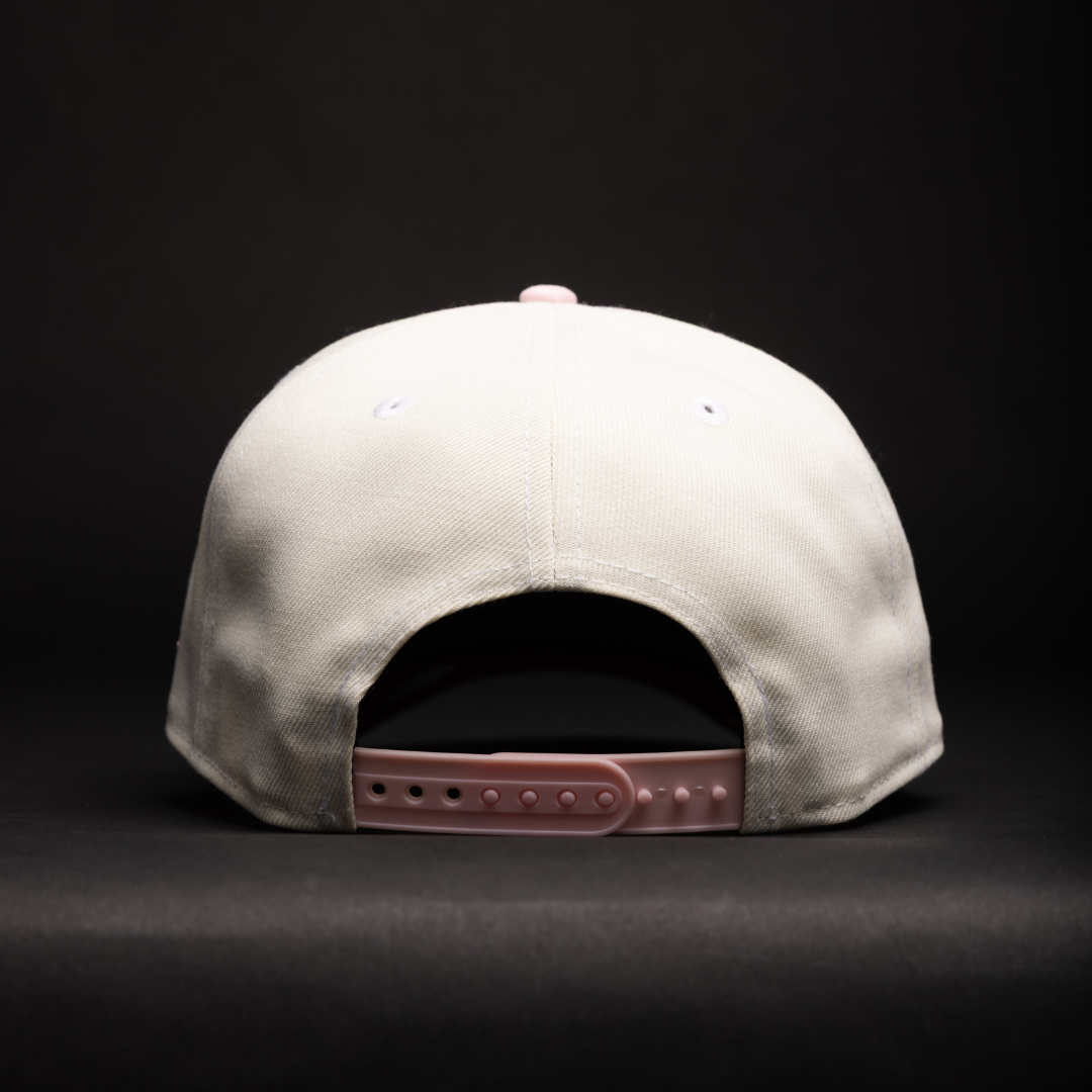 NEW ERA 9FIFTY A-FRAME CHROME/PINK SAN DIEGO PADRES W/ ROSES + 40TH ANNIVERSARY SIDE PATCH