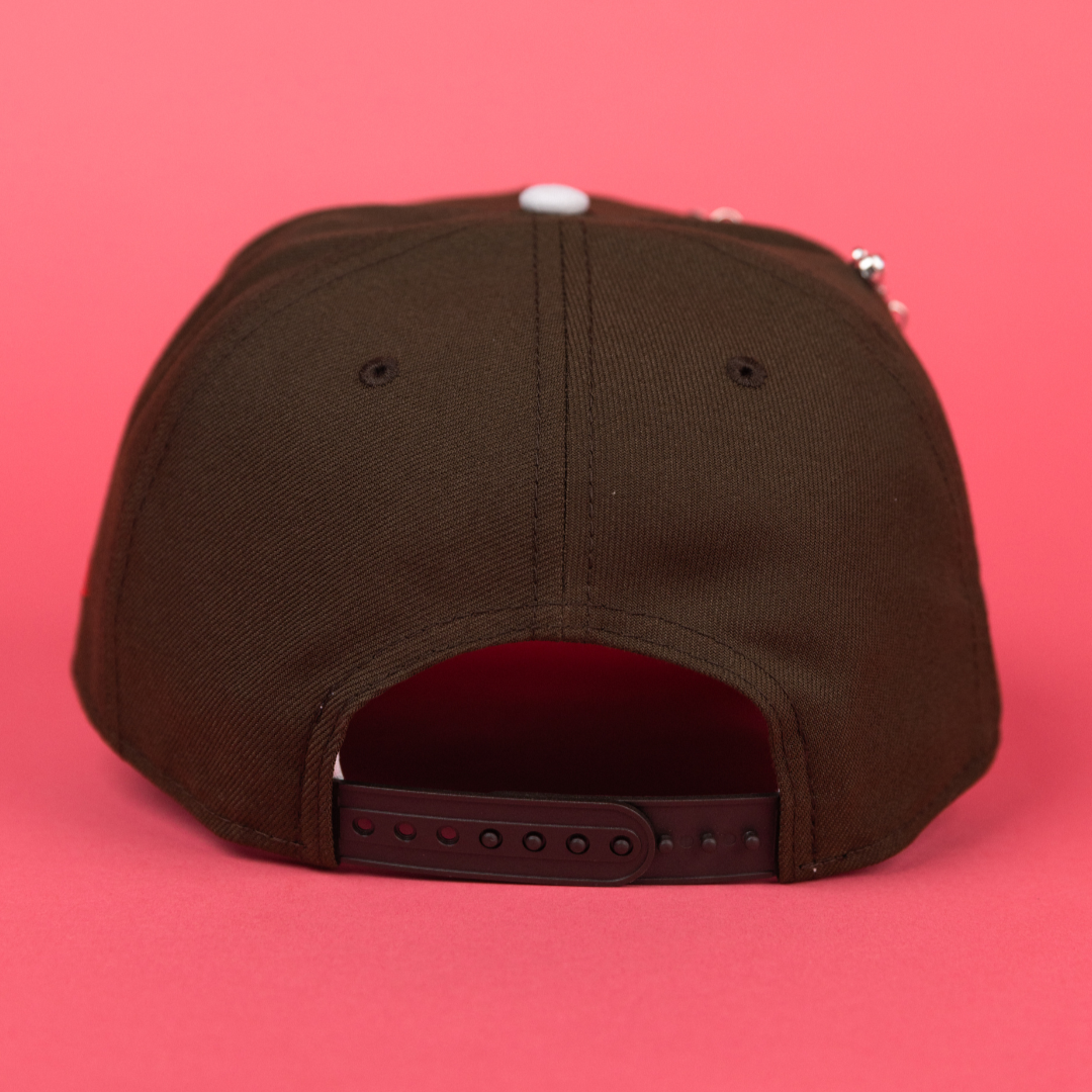 NEW ERA EXCLUSIVE 9FIFTY BROWN LOS ANGELES DODGERS SNAPBACK W/ 100TH ANNIVERSARY SIDE PATCH