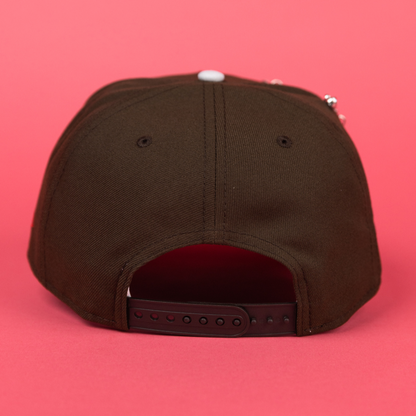 NEW ERA EXCLUSIVE 9FIFTY BROWN LOS ANGELES DODGERS SNAPBACK W/ 100TH ANNIVERSARY SIDE PATCH