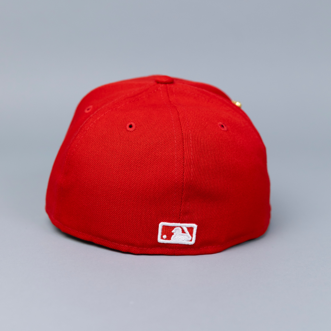 NEW ERA EXCLUSIVE 59FIFTY RED NEW YORK YANKEES W/ ALL STAR GAME SIDE PATCH
