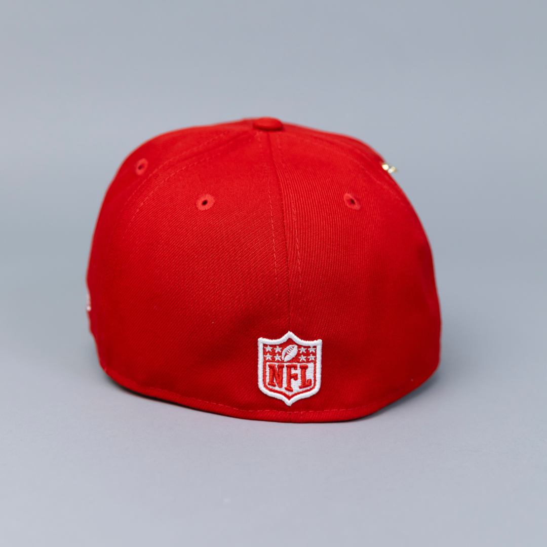NEW ERA EXCLUSIVE 59FIFTY RED LAS VEGAS RAIDERS W/ SUPER BOWL SIDE PATCH