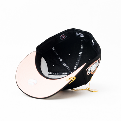 NEW ERA EXCLUSIVE 59FIFTY BLACK NEW YORK YANKEES W 2024 WORLD SERIES SIDE PATCH