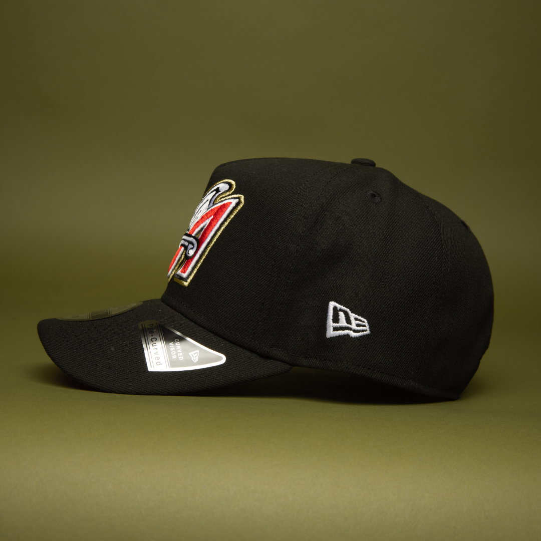 NEW ERA 9FIFTY A-FRAME BLACK ANAHEIM ANGELS SNAPBACK W/ WORLD CHAMPIONS SIDE PATCH
