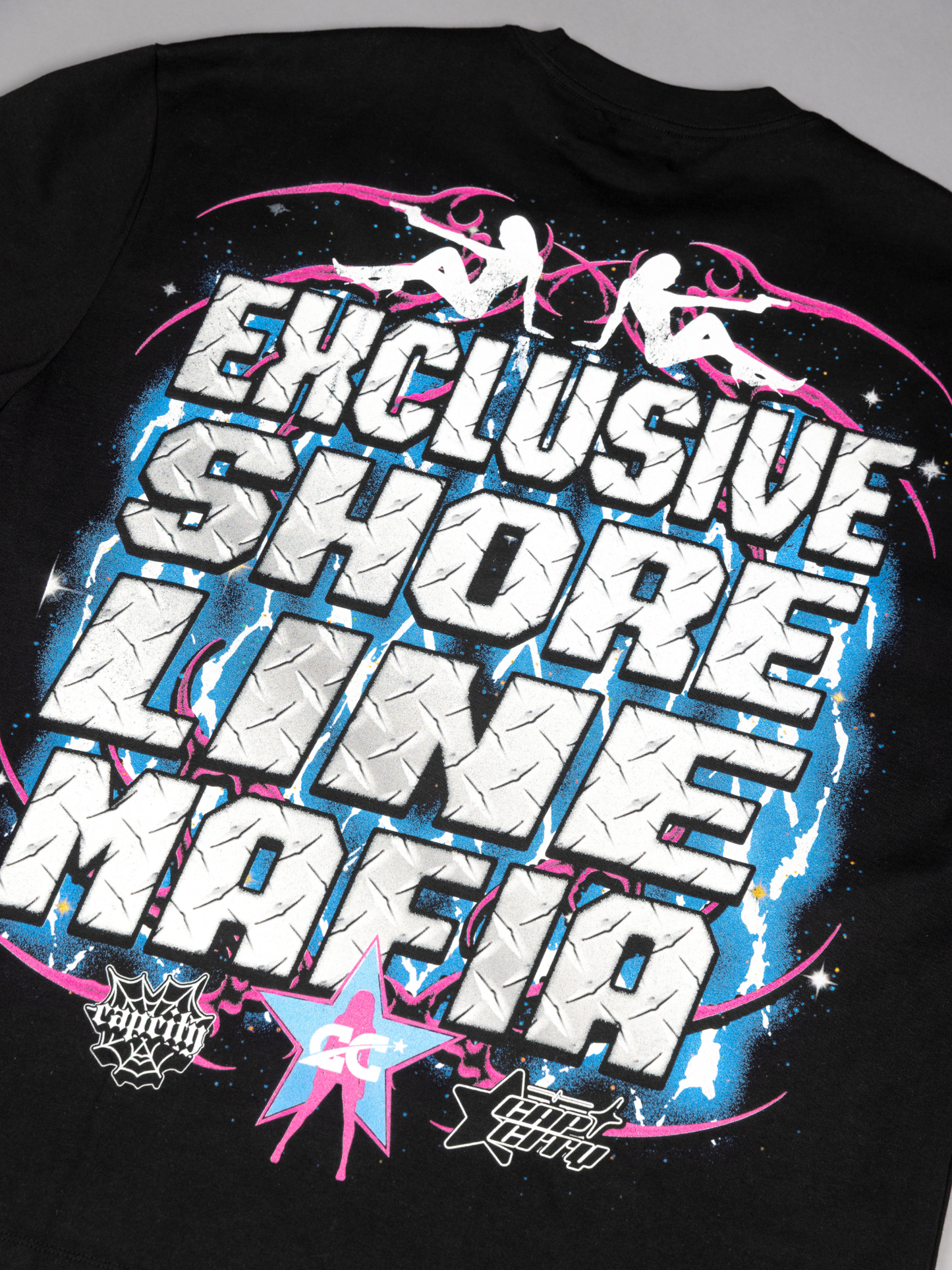 CAP CITY X SHORELINE MAFIA BLACK/COTTON CANDY MEMBERS ONLY TEE - UNISEX