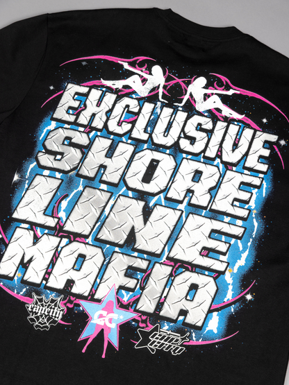 CAP CITY X SHORELINE MAFIA BLACK/COTTON CANDY MEMBERS ONLY TEE - UNISEX