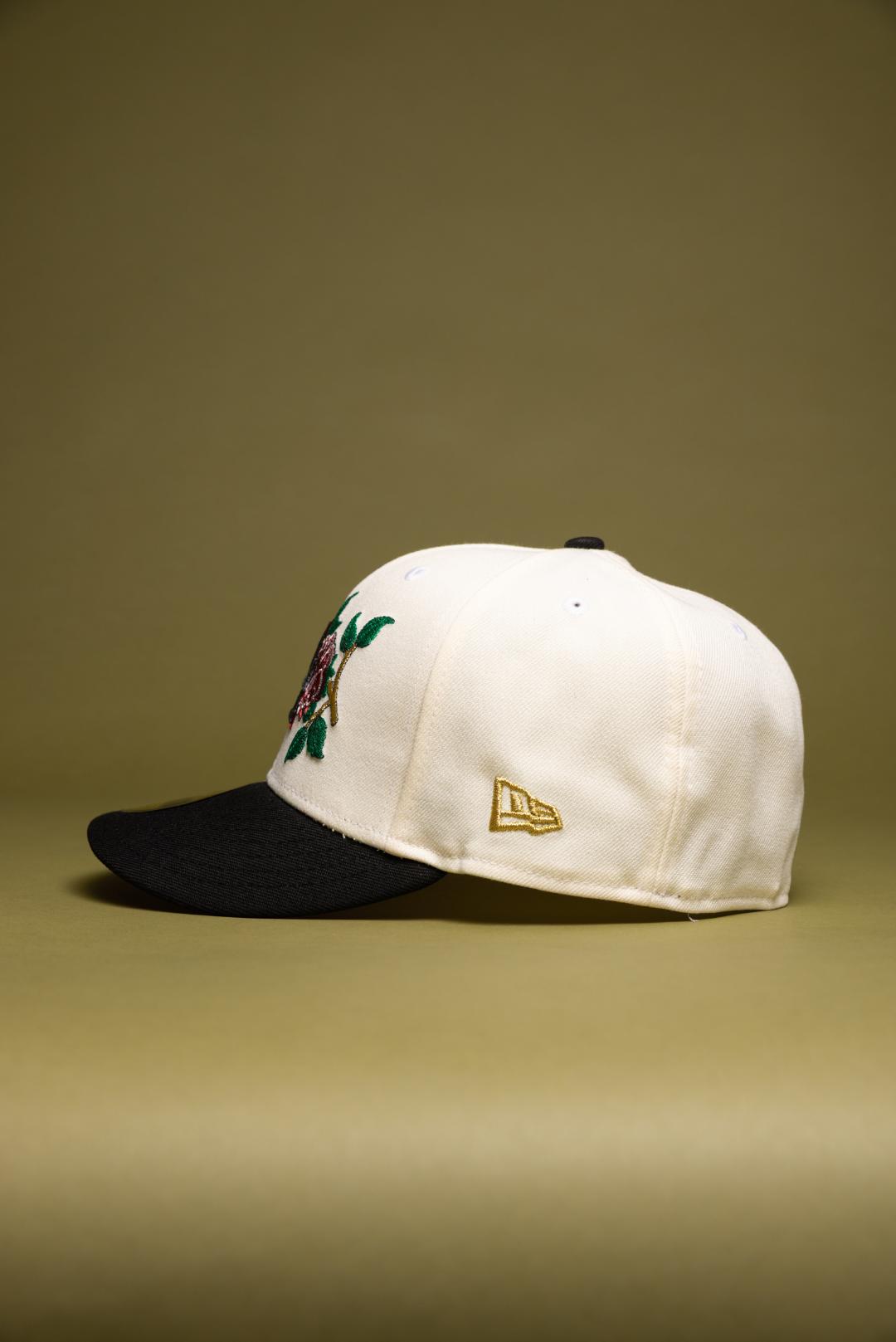 NEW ERA EXCLUSIVE 59FIFTY CHROME/BLACK LOS ANGELES DODGERS W/ RED ROSE + 1ST WORLD SERIES SIDE PATCH