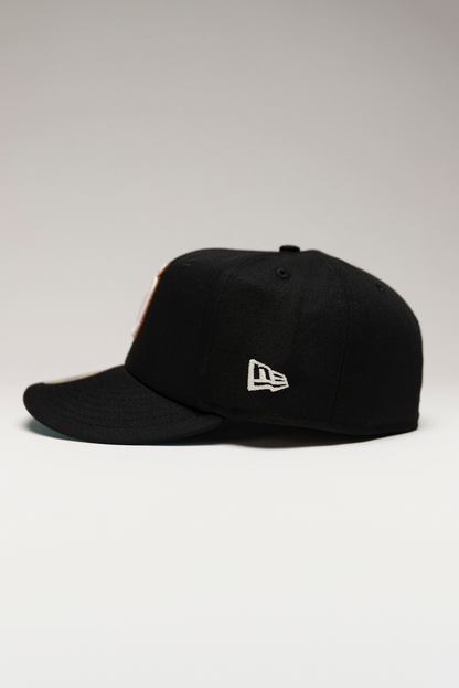 NEW ERA EXCLUSIVE 59FIFTY BLACK SAN DIEGO PADRES W/ 25TH ANNIVERSARY SIDE PATCH