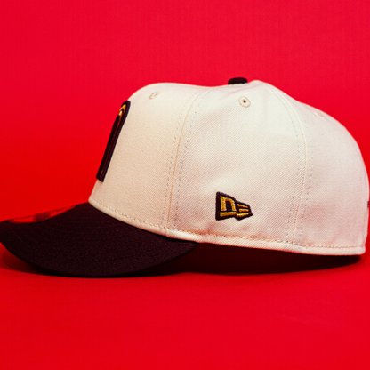 NEW ERA EXCLUSIVE 59FIFTY CHROME/ BURGUNDY MEXICO 2025 WORLD BASEBALL CLASSIC W/ MEXICO FLAG SIDE PATCH