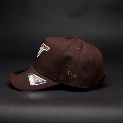 NEW ERA 9FIFTY A-FRAME DARK BROWN TORONTO BLUE JAYS SNAPBACK W/ 30TH ANNIVERSARY SIDE PATCH