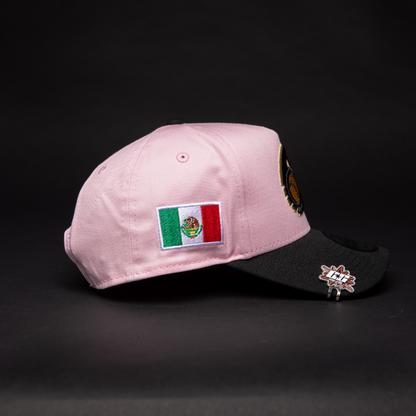 NEW ERA 9FIFTY A-FRAME PINK/ BLACK CHARROS DE JALISCO SNAPBACK W/ MEXICO FLAG SIDE PATCH