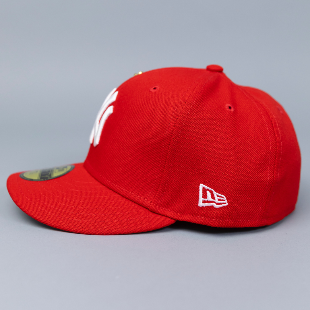 NEW ERA EXCLUSIVE 59FIFTY RED NEW YORK YANKEES W/ ALL STAR GAME SIDE PATCH