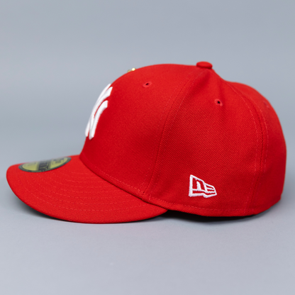 NEW ERA EXCLUSIVE 59FIFTY RED NEW YORK YANKEES W/ ALL STAR GAME SIDE PATCH