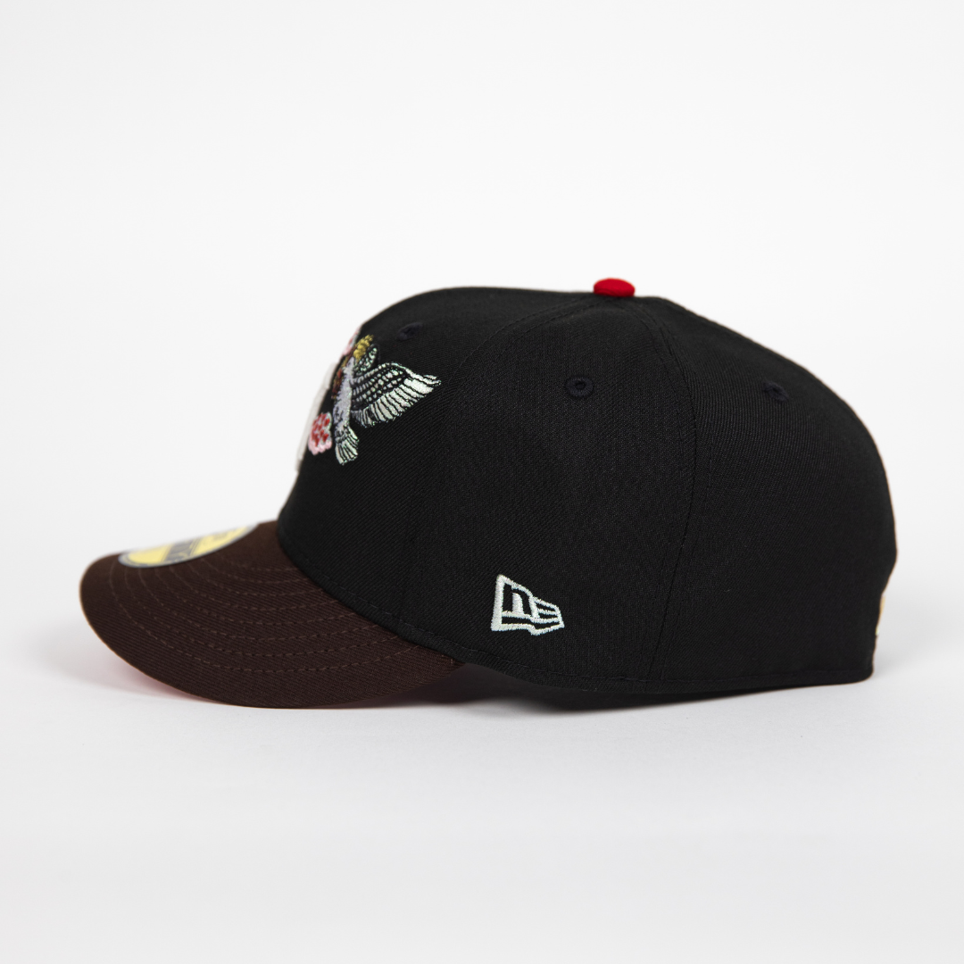 NEW ERA EXCLUSIVE 59FIFTY BLACK/ BROWN DETROIT TIGERS "CITY OF ANGELS" W/ 1981 WORLD SERIES SIDE PATCH
