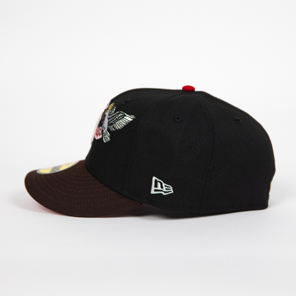 NEW ERA EXCLUSIVE 59FIFTY BLACK/ BROWN DETROIT TIGERS "CITY OF ANGELS" W/ 1981 WORLD SERIES SIDE PATCH