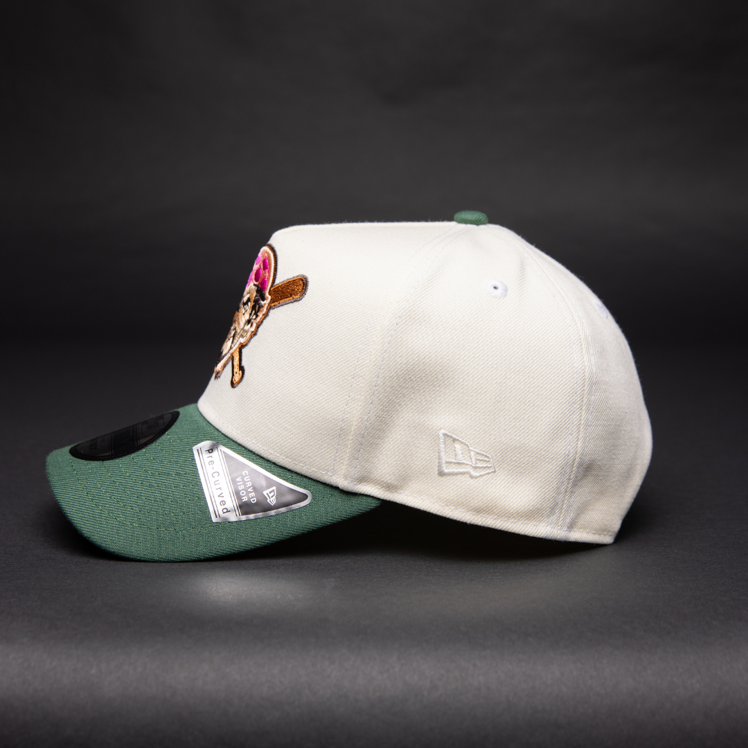 NEW ERA 9FIFTY A-FRAME CHROME/ PINE GREEN PITTSBURGH PIRTAES SNAPBACK W/ ALL STAR GAME SIDE PATCH