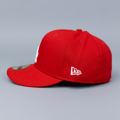 NEW ERA EXCLUSIVE 59FIFTY RED LOS ANGELES DODGERS W/ 1980 ALL STAR GAME SIDE PATCH