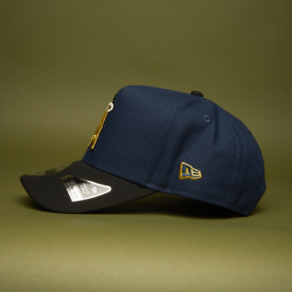 NEW ERA 9FIFTY A-FRAME NAVY/BLACK ANAHEIM ANGELS SNAPBACK W/ 50TH ANNIVERSARY SIDE PATCH