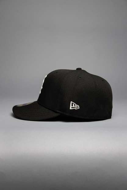 NEW ERA EXCLUSIVE 59FIFTY BLACK CHICAGO WHITE SOX W/ COMISKEY PARK SIDE PATCH