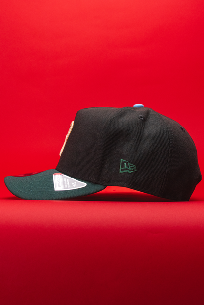 NEW ERA 9FIFTY A-FRAME BLACK/GREEN PHILADELPHIA PHILLIES SNAPBACK W/ 1996 ALL STAR GAME SIDE PATCH