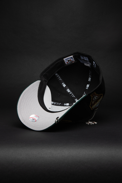 NEW ERA EXCLUSIVE 59FIFTY BLACK/ FOREST GREEN ARIZONA DIAMONDBACKS W/ 1998 INAUGURAL SEASON SIDE PATCH