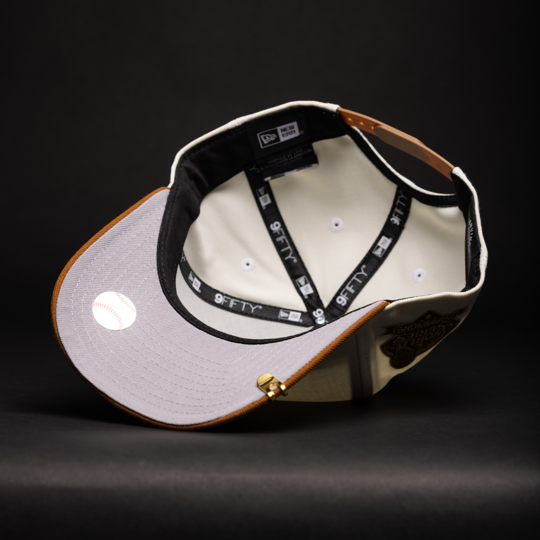 NEW ERA 9FIFTY A-FRAME CHROME/KHAKI LOS ANGELES DODGERS W/ WORLD SERIES CHAMPIONS SIDE PATCH