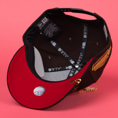 NEW ERA EXCLUSIVE 9FIFTY DARK BROWN/ BLACK HOUSTON ASTROS SNAPBACK W/ ASTRODOME SIDE PATCH