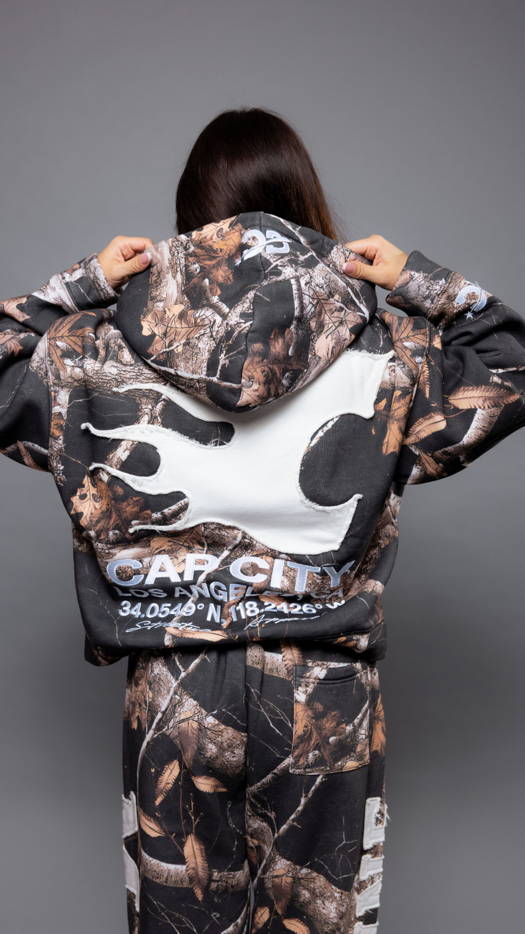 CAP CITY X SHORELINE MAFIA BLACK CAMO ZIP UP HOODIE -UNISEX