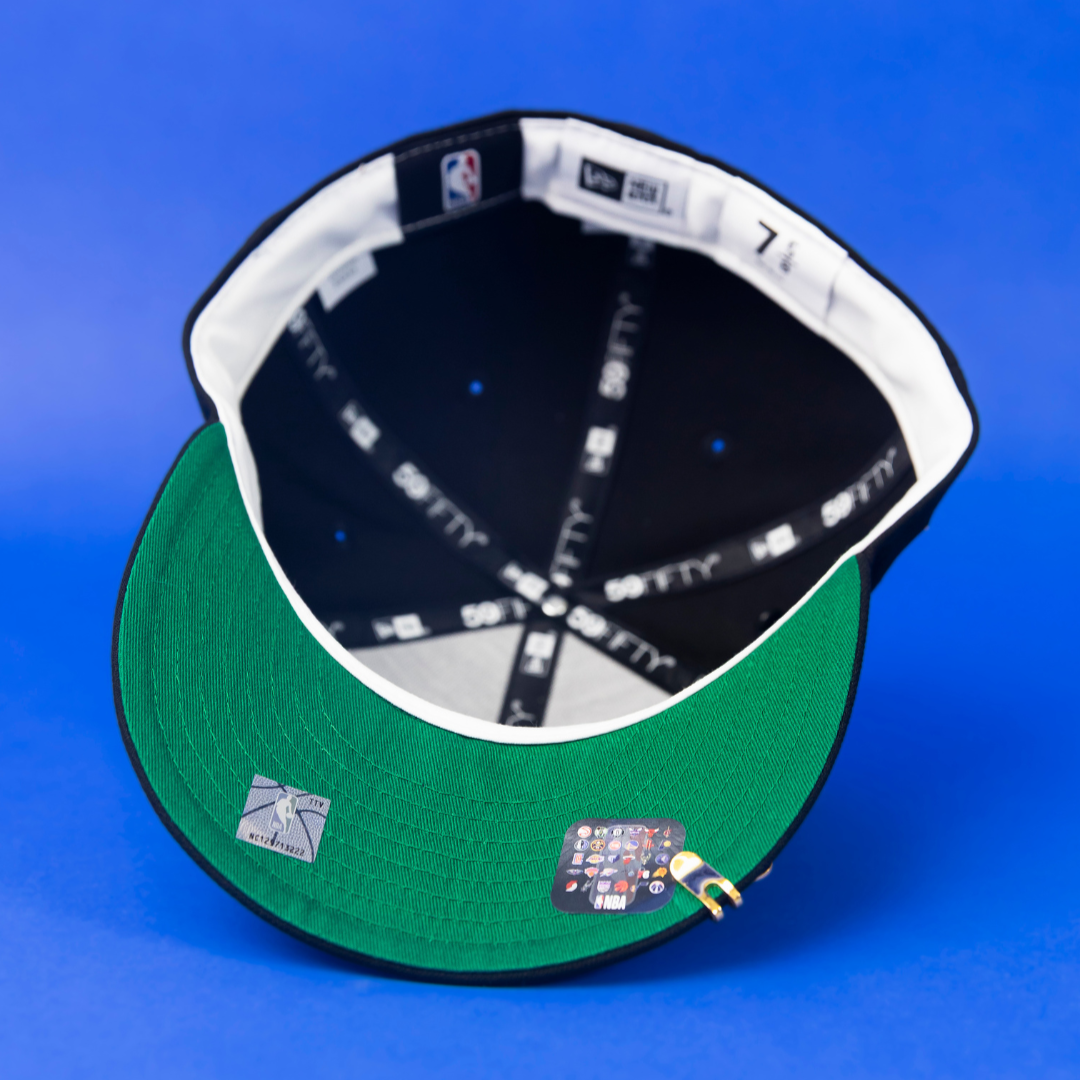 NEW ERA EXCLUSIVE 59FIFTY BLACK LOS ANGELES LAKERS W/ PALM TREES + 17X CHAMPIONS SIDE PATCH