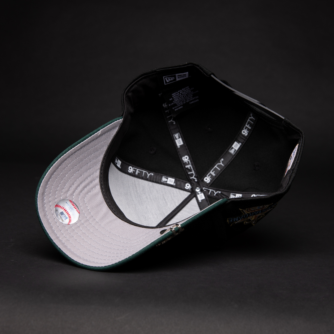 NEW ERA 9FIFTY A-FRAME BLACK/ FOREST GREEN ANAHEIM ANGELS SNAPBACK W/ ALL STAR GAME SIDE PATCH