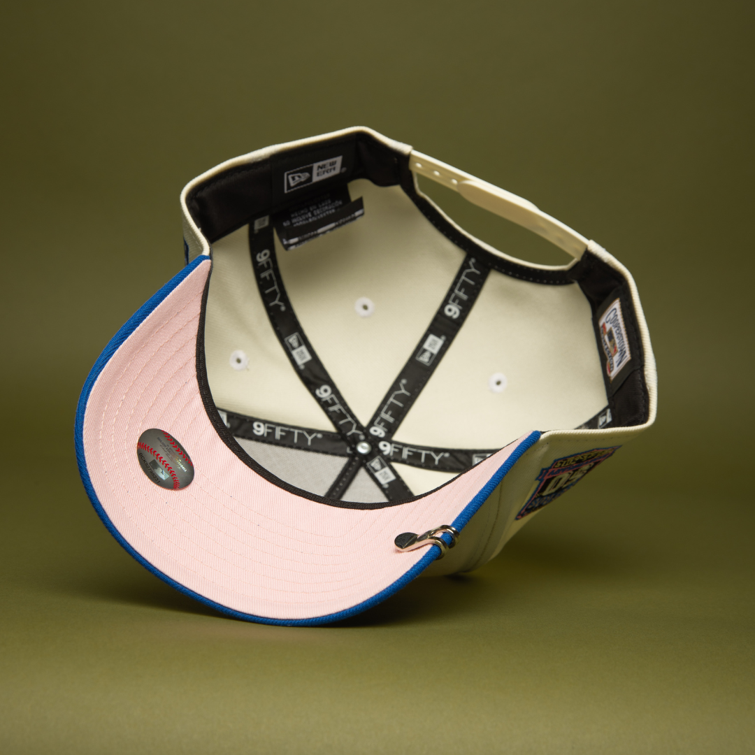 NEW ERA 9FIFTY A-FRAME CHROME/BLUE HOUSTON ASTROS SNAPBACK W/ 50TH ANNIVERSARY SIDE PATCH