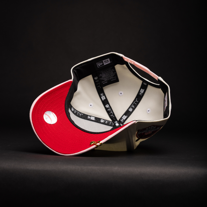 NEW ERA 9FIFTY A-FRAME CHROME/PINK SAN DIEGO PADRES W/ ROSES + 40TH ANNIVERSARY SIDE PATCH