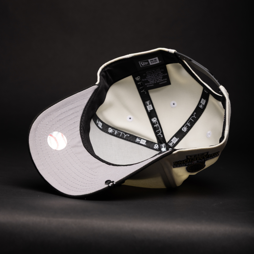 NEW ERA 9FIFTY A-FRAME CHROME/BLACK LOS ANGELES DODGERS W/ WORLD SERIES CHAMPIONS SIDE PATCH