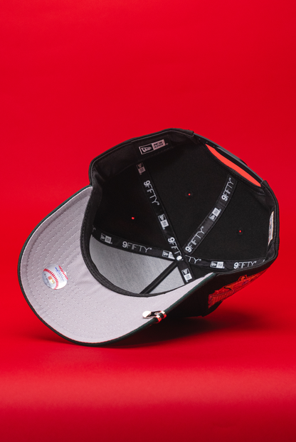 NEW ERA 9FIFTY A-FRAME BLACK/GREEN PHILADELPHIA PHILLIES SNAPBACK W/ 1996 ALL STAR GAME SIDE PATCH