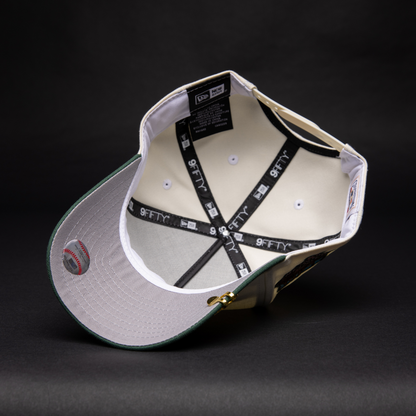 NEW ERA 9FIFTY A-FRAME CHROME/ PINE GREEN PITTSBURGH PIRTAES SNAPBACK W/ ALL STAR GAME SIDE PATCH