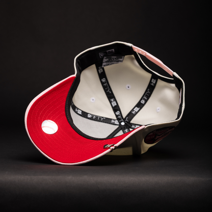 NEW ERA 9FIFTY A-FRAME CHROME/PINK HOUSTON ASTROS W/ PINK ROSE + 35 GREAT YEARS SIDE PATCH