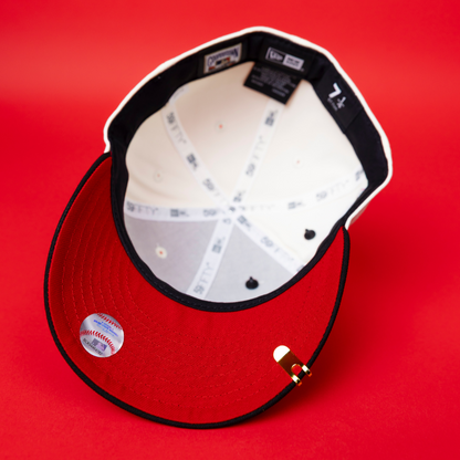 NEW ERA EXCLUSIVE 59FIFTY CHROME/ BLACK CHICGO WHITE SOX W/ PINK ROSES + 1917 WORLD SERIES SIDE PATCH