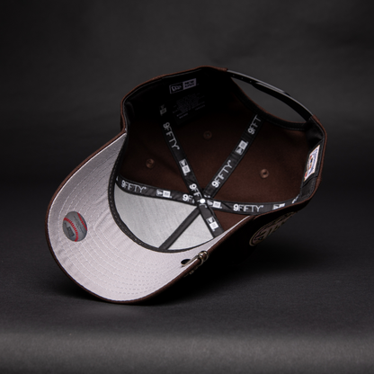 NEW ERA 9FIFTY A-FRAME DARK BROWN TORONTO BLUE JAYS SNAPBACK W/ 30TH ANNIVERSARY SIDE PATCH
