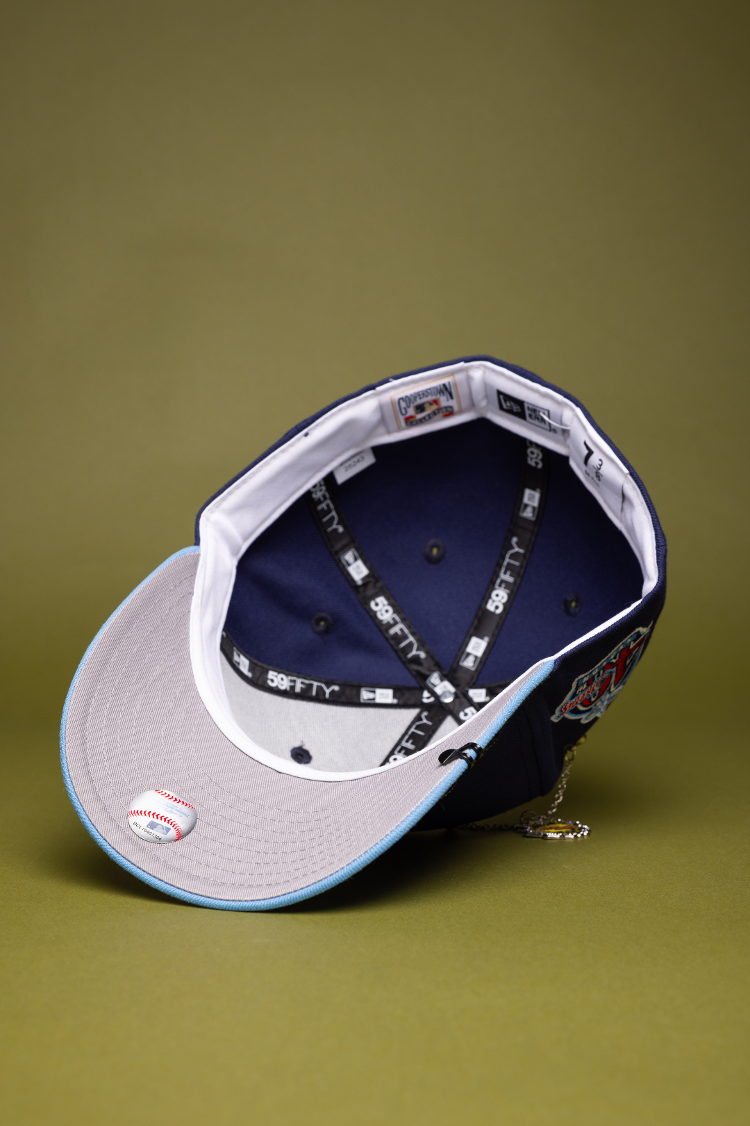 NEW ERA EXCLUSIVE 59FIFTY NAVY/SKY BLUE LOS ANGELES ANGELS W/ 40TH ANNIVERSARY SIDE PATCH