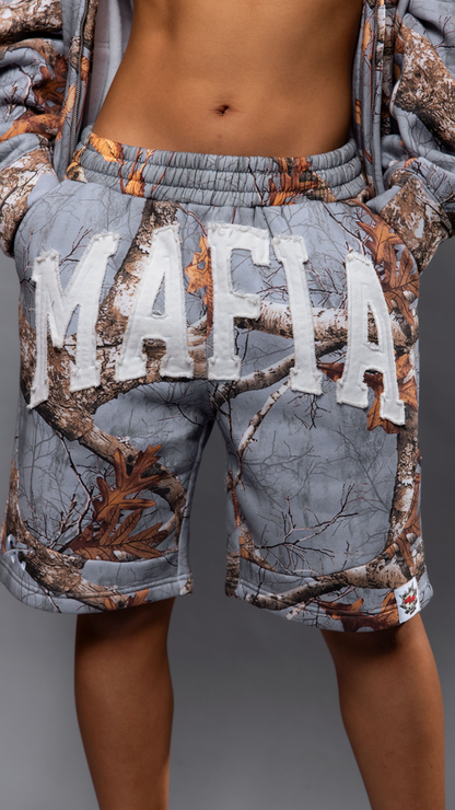 CAP CITY X SHORELINE MAFIA GREY CAMO SHORTS - UNISEX