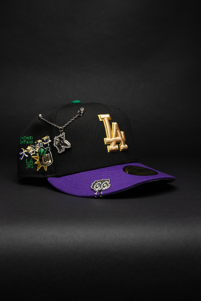 NEW ERA EXCLUSIVE 59FIFTY BLACK/PURPLE LOS ANGELES DODGERS W/ SHOHEI OHTANI SIDE PATCH