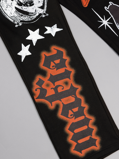 CAP CITY X SHORELINE MAFIA BLACK STUDDED PANTS - UNISEX