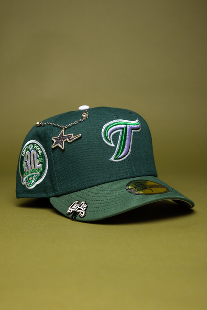 NEW ERA EXCLUSIVE 59FIFTY EMERALD GREEN TORONTO BLUE JAYS W/ 30TH SEASON SIDE PATCH