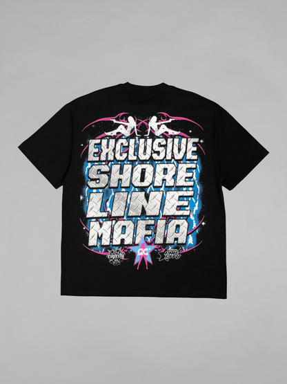 CAP CITY X SHORELINE MAFIA BLACK/COTTON CANDY MEMBERS ONLY TEE - UNISEX