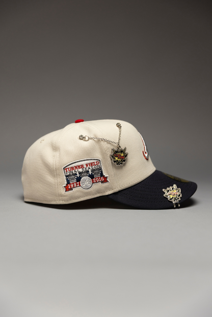 NEW ERA EXCLUSIVE 59FIFTY SMOKE GREY ATLANTA BRAVES W/ TURNER FIELD SIDE PATCH