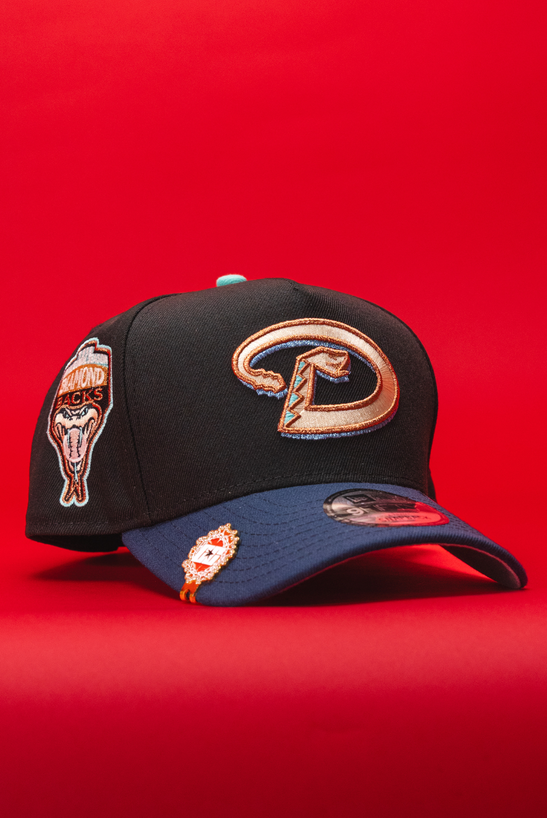 NEW ERA 9FIFTY A-FRAME BLACK/NAVY ARIZONA DIAMONDBACKS SNAPBACK W/ 1998 INAUGURAL SEASON SIDE PATCH