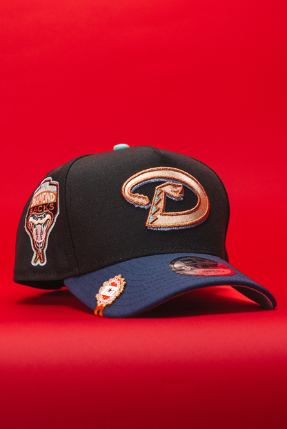 NEW ERA 9FIFTY A-FRAME BLACK/NAVY ARIZONA DIAMONDBACKS SNAPBACK W/ 1998 INAUGURAL SEASON SIDE PATCH